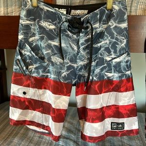 PELAGIC board shorts, like new condition Youth sz 25
